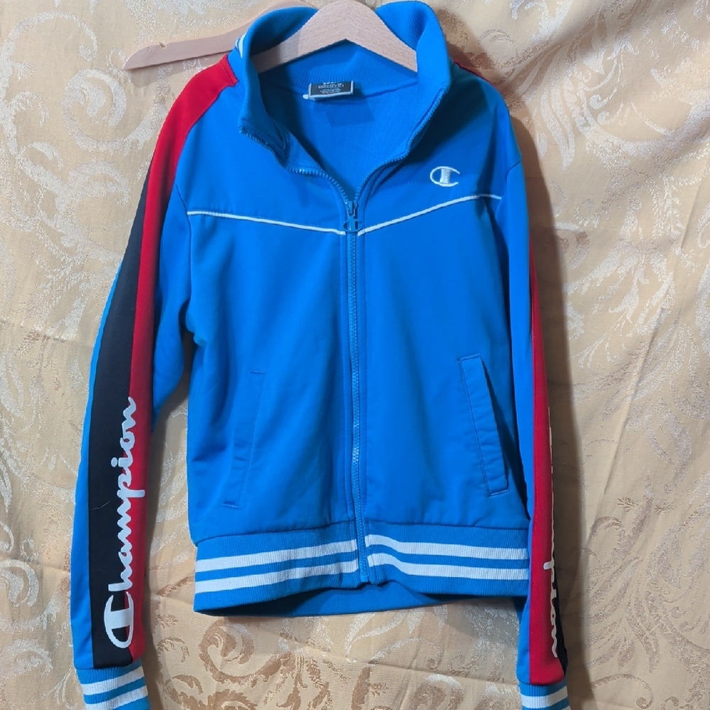Vintage Champion blue red white track jacket Size S